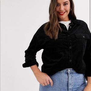 Curve corduroy long sleeve button up shirt